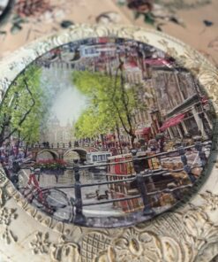 🌿 Plato decorativo en vidrio – “Canales de Ensueño” 🌿