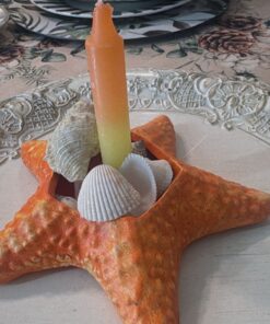 🧡 Porta velas estrella de mar – Encanto costero y cálido 🧡