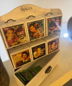 🌿 Caja de Aromáticas “Vintage Café” – Estilo y sabor en cada rincón ☕